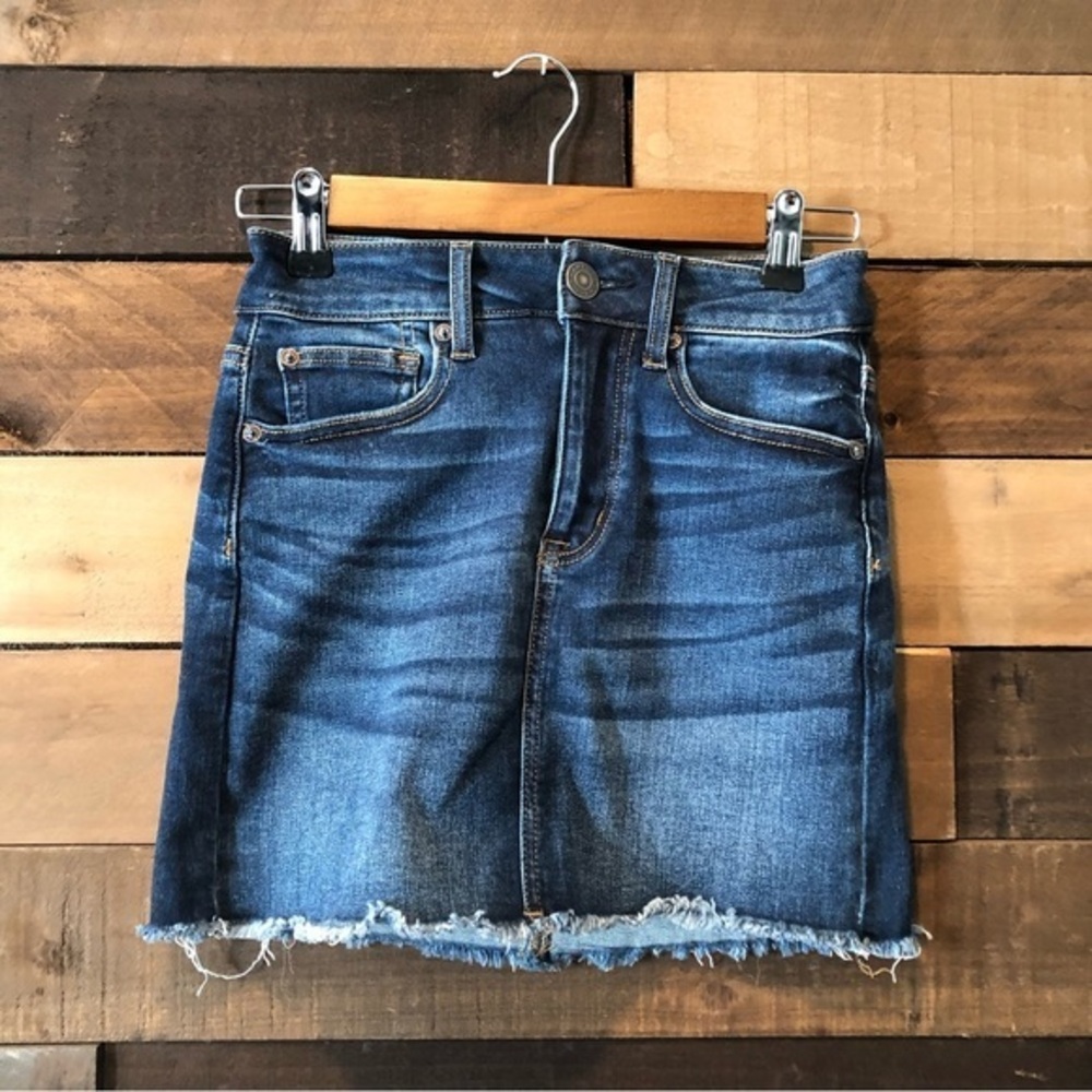 American Eagle Hi Rise Mini Jean Skirt Size 0